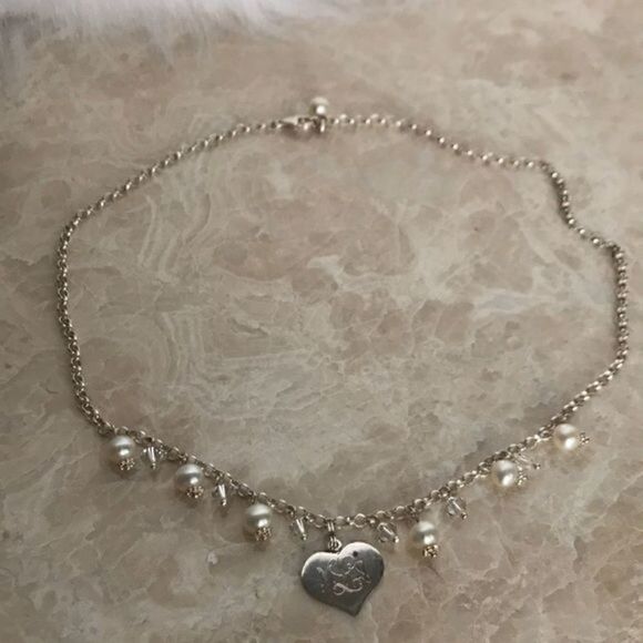 925 Silver Real‎ Pearls crystals necklace - Picture 4 of 8